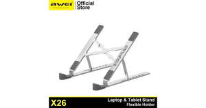 Phone Stand Holder: AWEI X26 Multi Height Adjustment Foldable Laptop Holder For Gaming