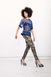 Unisex Sequin Party Pants: RAINBOW GOLD SEQUIN PARTY PANTS