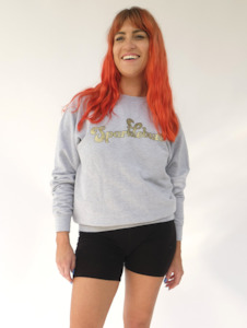 Unisex Sequin Tops: UNISEX SPARKLEBUTT JUMPER - GREY