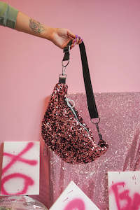 All Sequin Party Clothing: Isolated Heroes Metallic Pink Sequin Bag