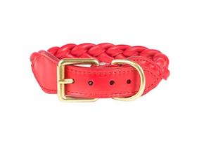Our Best Sellers: Braided Collar in red leather