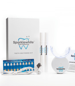 2Gel Whitening Pen kit HP7%, LED 3colour light, Shade guide, Instructions - Sparkle White