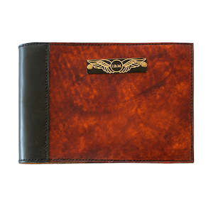 Pilot Logbook Covers: FAA (US) Pilot Logbook Cover COM - 2 colour spine / front, wings / initials plate