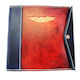 CASA Pilot Logbook Cover - wrap closure, 2 colour spine / front, carved wings /e&hellip;