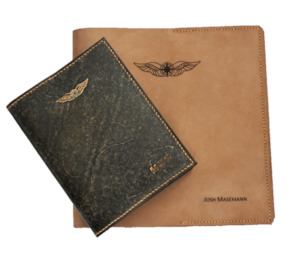 Gifts For Pilots: CASA (Australia) Pilot Logbook & Licence Folder Cover Combo - Nubuck & Hand Finished Leather