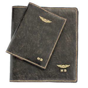 Gifts For Pilots: CASA (Australia) Logbook & Licence Folder Cover Combo - Hand Finished Leather