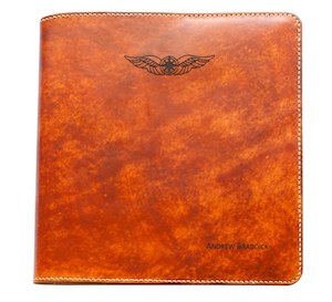 NZCAA Pilot Logbook Cover - book closure, 1 colour, laser engraved wings & name