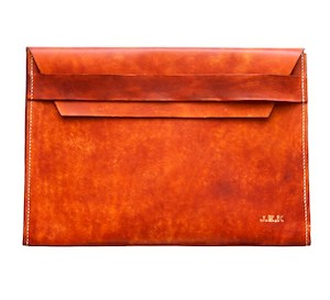 Personalised Leather Gifts: Document Folio (single expanding side gusset) - Embossed Initials