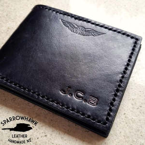 Pilots Slimline Billfold Wallet (display) - Embossed Initials & Wings