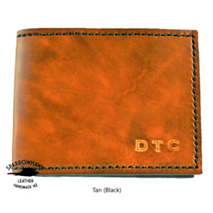 Gifts For Men: Slimline Billfold Wallet (no display) - Black Interior - Embossed Initials