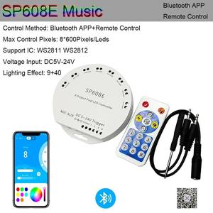 Controller, WS2811/WS2812, 8-output, Smart RGB LED controller for Bluetooth/App/Music SP608E