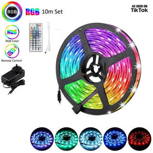 RGB LED Strip Pack (10m) w/44 key IR remote - as seen on TikTok