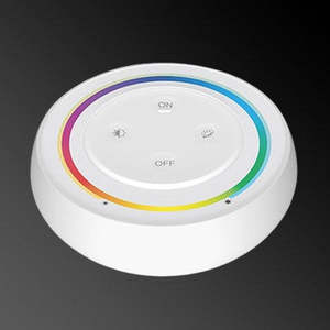 Led Controllers Remotes: Miboxer 2.4G Rainbow RGB+CCT LED Remote Control, Round, White/Black