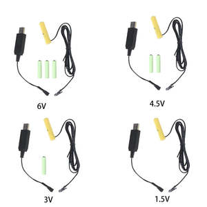 Wire Adapters: USB Battery Eliminator for 1-4pcs x 1.5V AAA Batteries (1.5V, 3V, 4.5V, 6V)