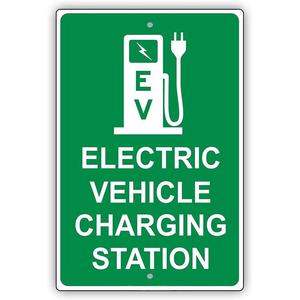 Auto: Electric Vehicle (EV) Charging Station Metal Tin Sign