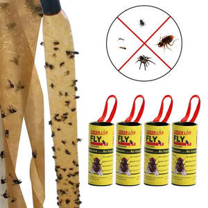 Home 1: 4 rolls Fly Sticky Paper Strong Glue Strip For Flies Paper Strips Double Sided Flying Insect Bug Mosquitos Catcher Roll Tape