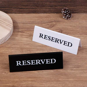 Table Setting: Reserved Table Signs - Acrylic Black or White