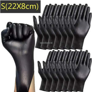 Tools: 10 Pair All-Purpose Black PVC Latex-Free Disposable Gloves