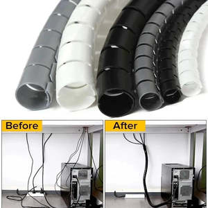 Tools: 2M/1M Flexible Spiral Cable Wire Protector Cable Organizer Computer Cord Protective Tube Clip Organizer Management Tools 16/10mm