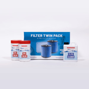 All: INS - Standard Microban Filter Pair, Filter Cleaner & 2kg Chlorine Subscription Pack