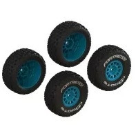dBoots 'FORTRESS' Tire Set Glued (Blue) (2 Pairs) 1/16 ARRMA Mojave Grom