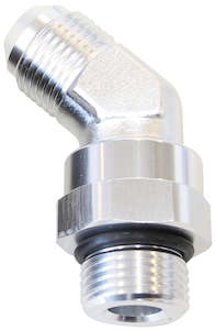 Wastegates: MALE -12 ORB 45 TO -12AN MALE SILVER FULL SWIVEL
