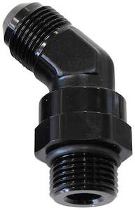 Wastegates: MALE -10 ORB 45 TO -10AN MALE BLACK FULL SWIVEL