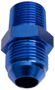 Sump Accessories: MALE FLARE -20AN TO 1" NPT BLUE MALE FLARE TO NPT ADAPTER