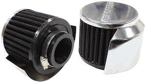 Breathers: 1-3/8" BREATHER FILTER WTH SHIELD 3"O.D 2-1/2H CHROME TOP