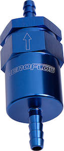 Fuel Filters: BILLET FUEL FILTER 1/2" BARB BLUE 30 MICRON FILTER
