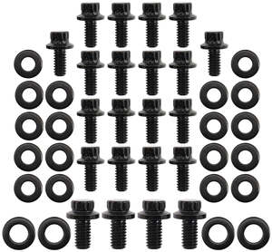 SMALL BLOCK FORD OIL PAN BOLT KIT 12 POINT BLACK CLEVELAND 351 Aeroflow - AF 37-2360