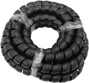 35.8mm I.D SPIRAL WRAP COVER BRAIDED HOSE WIRE 3.7 METERS BLACK Aeroflow - AF 91-9861