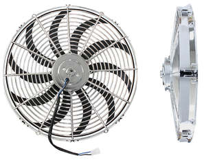 16" CURVED BLADE CHROME FAN REVERSIBLE 1750CFM