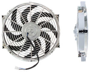 14" CURVED BLADE CHROME FAN REVERSIBLE 1350CFM
