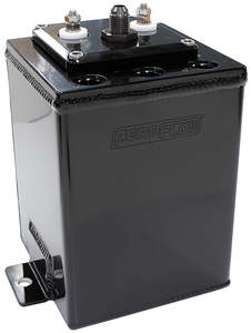 Surge Tanks: SINGLE PUMP SURGE TANK SUITS 40mm FUEL PUMPS BLACK