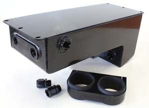 Surge Tanks: DUAL FUEL PUMP UNDER CAR SURGE TANK BLACK 4.75L CAPACITY 77-1044BLK