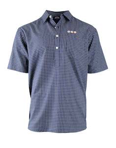 Polo Shirts: Navy Check Shirt