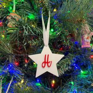 Christmas: Personalised Initial Star Christmas Ornament