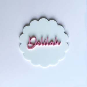 Baby: Scalloped Baby Announcement Plaque