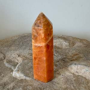 Towers Points: Orange Orchid Calcite Tower/Point
