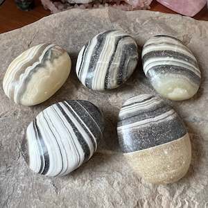 Zebra Calcite Palm Stones