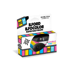 35mm Colour Negative Film C41: Ilford Ilfocolor Half Frame Disposable Camera with Flash (135, 54exp, 400ISO)