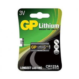 Batteries: GP Batteries CR123a Lithium Battery