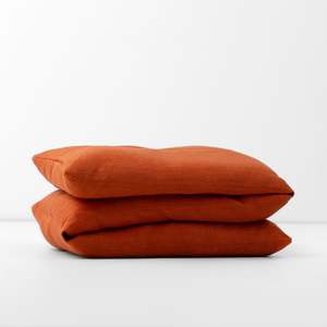 Orange: LINEN WHEAT BAG RUST // LARGE