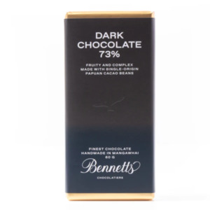 Black: 73% DARK CHOCOLATE BAR