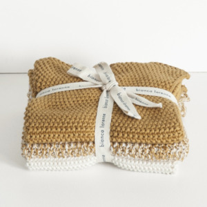 Yellow: Lavette Ochre Washcloths - set of three