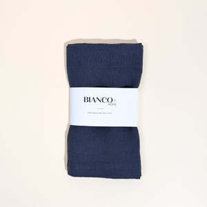 Blue: Linen Tea Towel Ink Blue