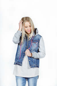Denim Jackets: Home-lee Hooded Denim Jacket