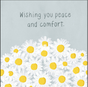 Affirmations: Affirmations Sympathy card - wishing you peace and comfort