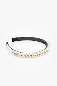 Hair Accessories: Antler Headband Ivory Braided Gold Chain